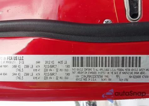 2016 Jeep Patriot Sport Se из США, поврежденный, VIN 1C4NJPBA1GD678700